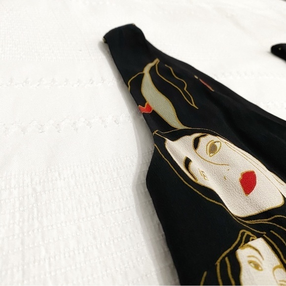 𝅺ARITZIA LITTLE MOON STELLERA BLACK ASIAN PRINT SLEEVELESS MINI DRESS - Picture 11 of 13